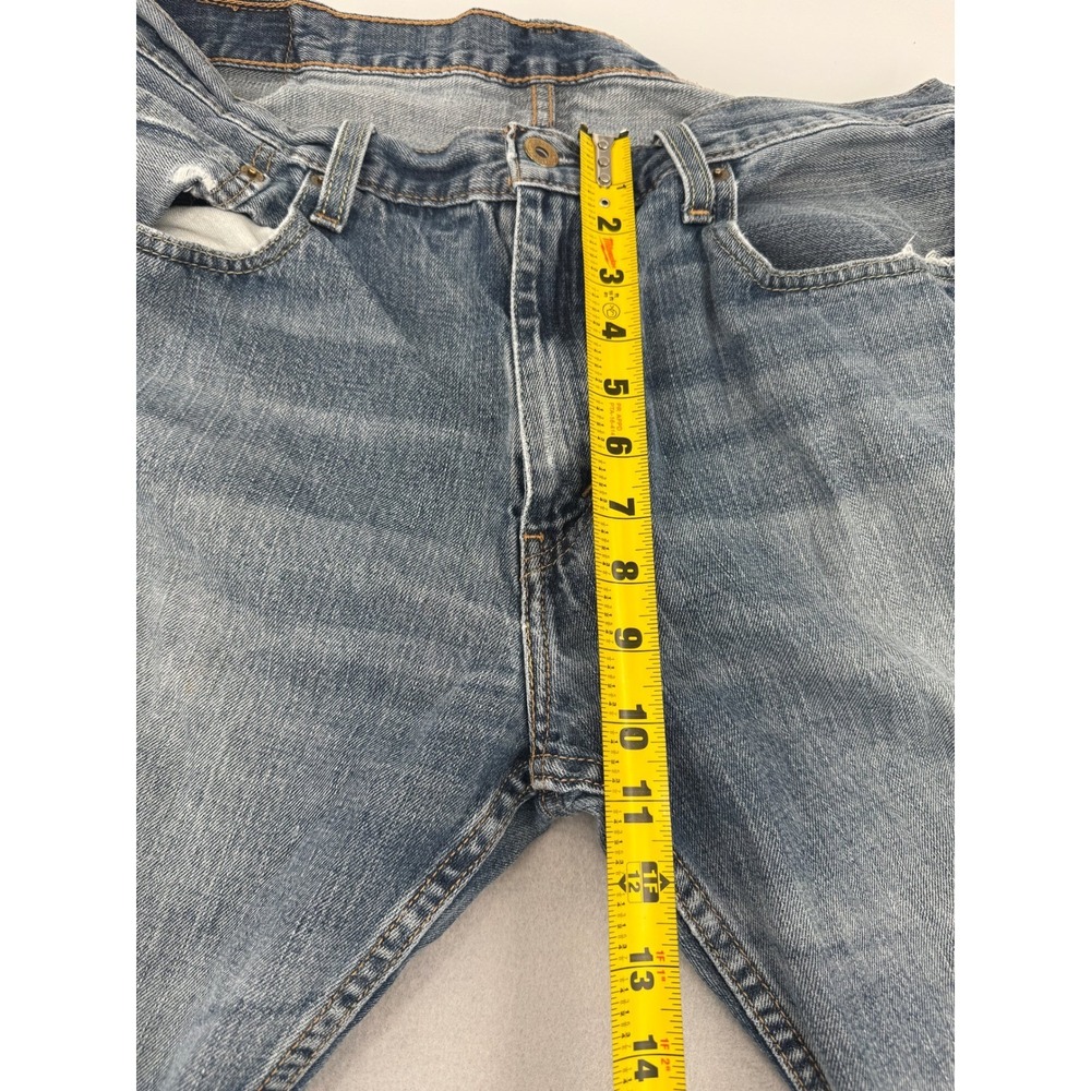 Distressed Levis 569 Loose Straight Leg Jeans Mens 34x32 (34x30) Blue Denim - Picture 8 of 16